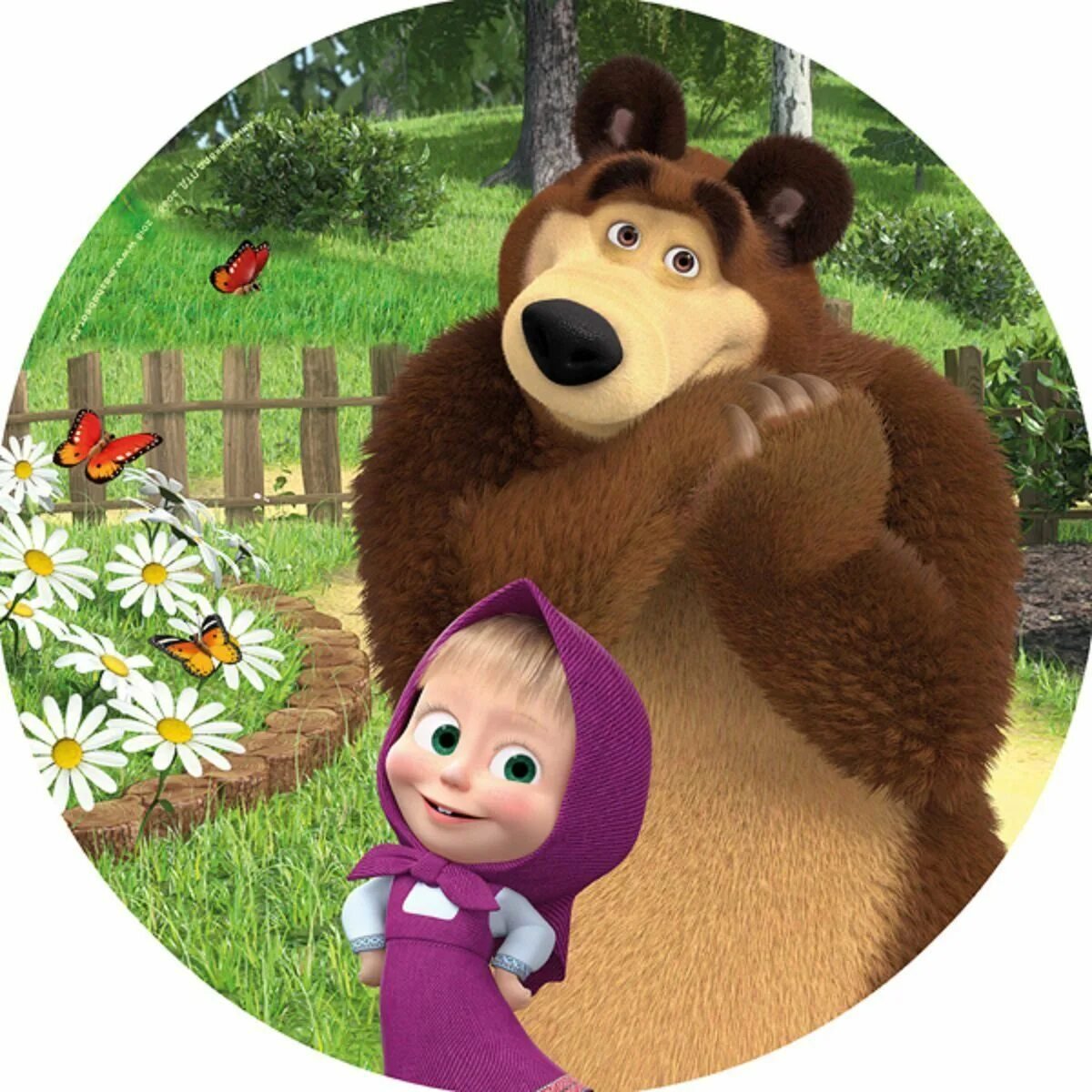 Маша и медведь в кружочках
