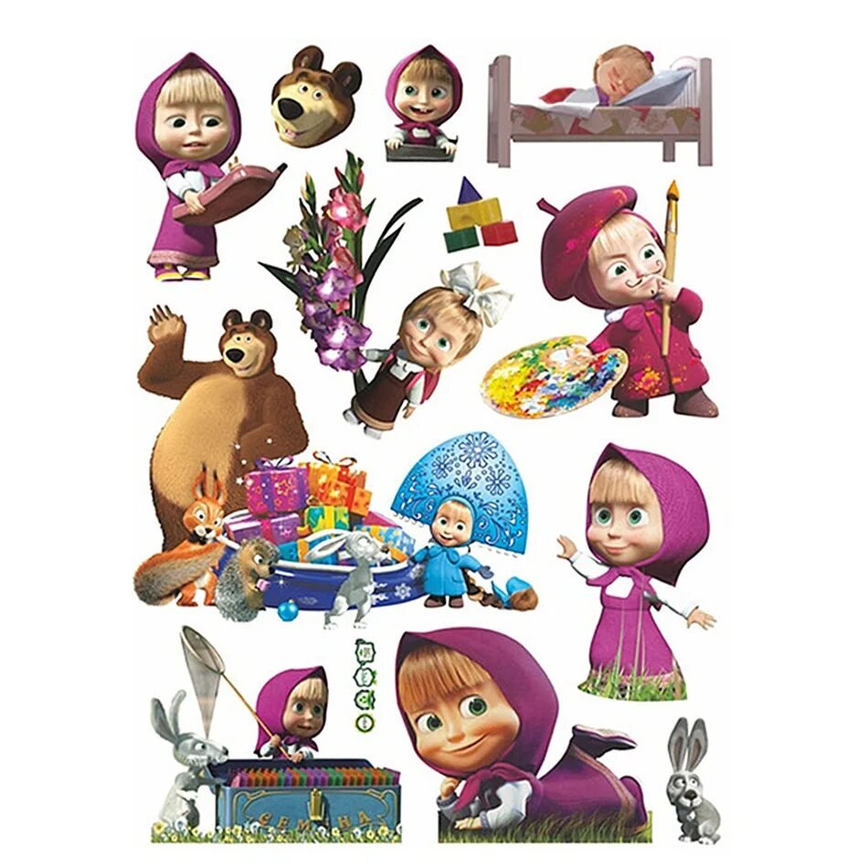 Маша и медведь для печати