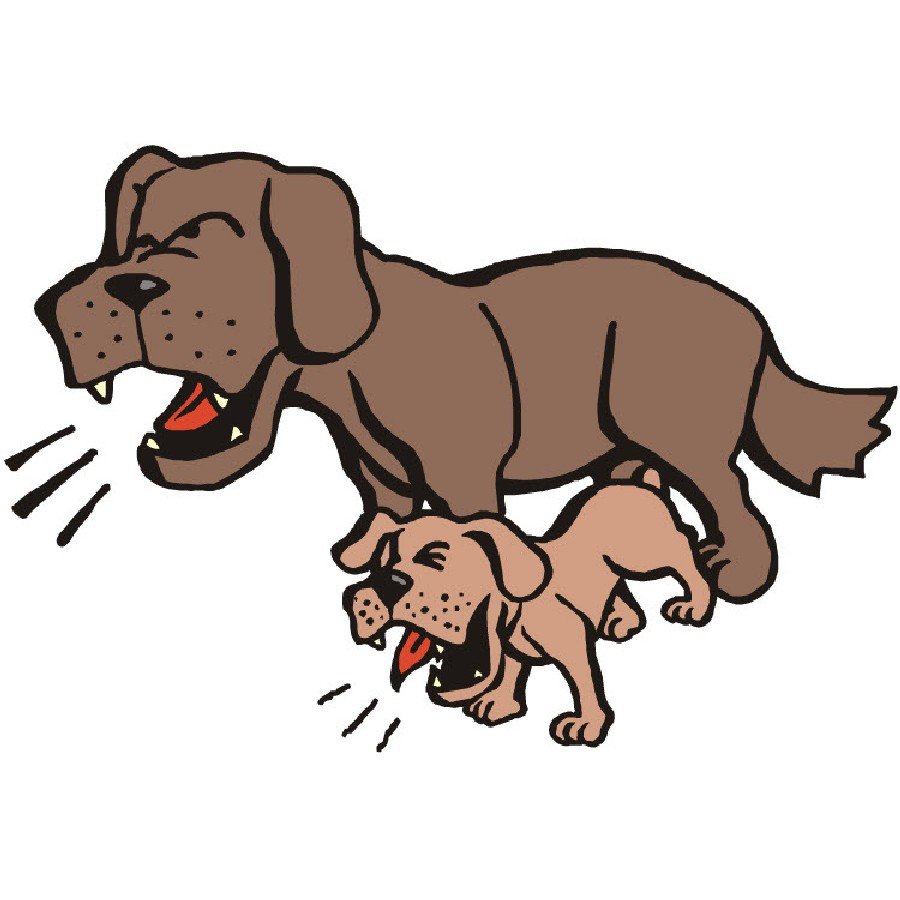 Собака рычит гавкает