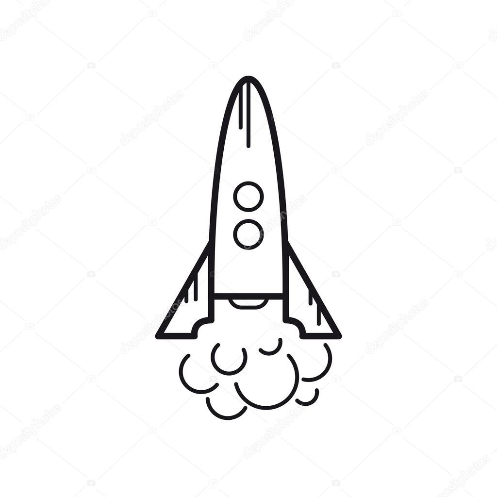 Космический корабль силуэт векторный