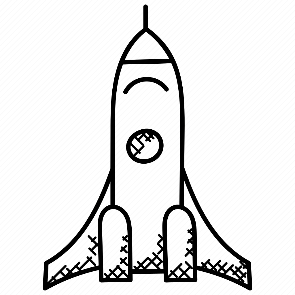 Ракета черно белая картинка