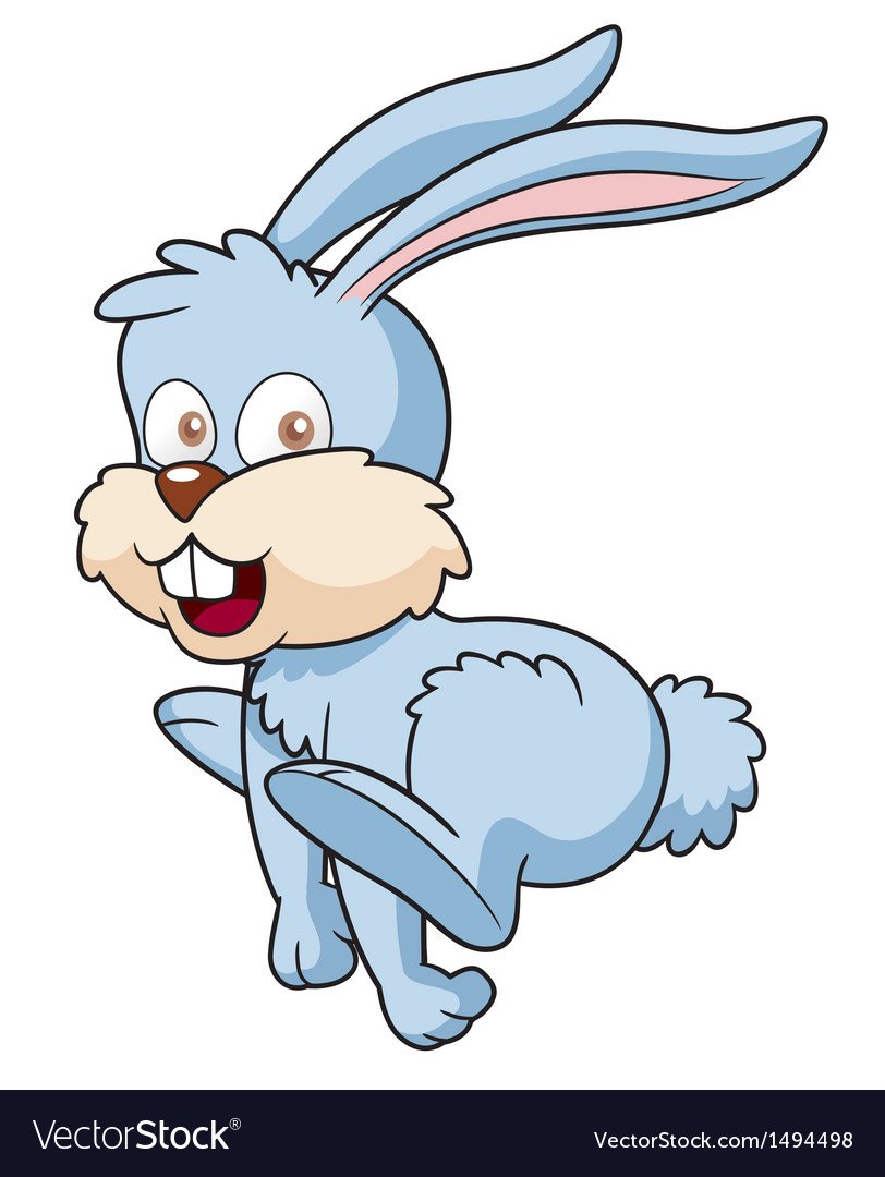 Мультяшные зайчик прыгает