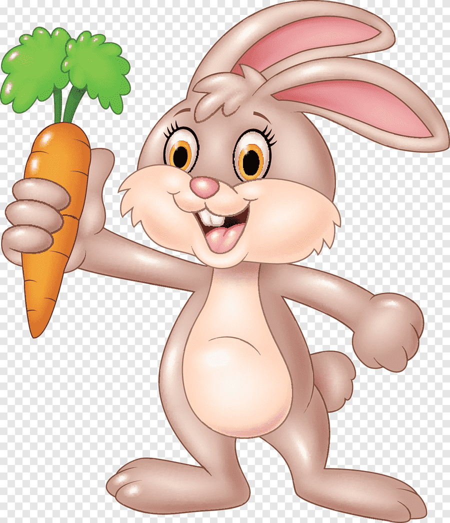 Мультяшный кролик с морковкой