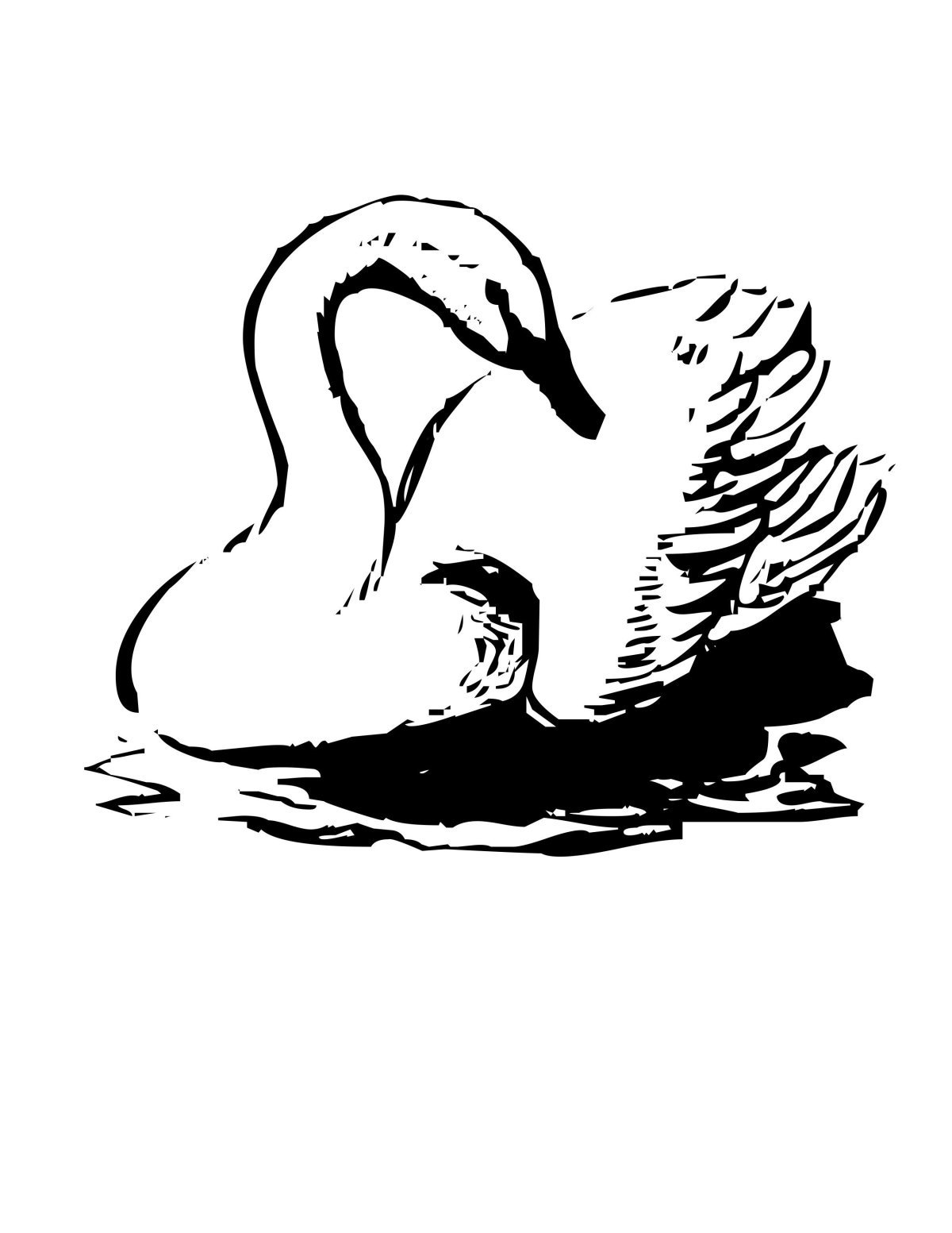 Лебедь карандашом