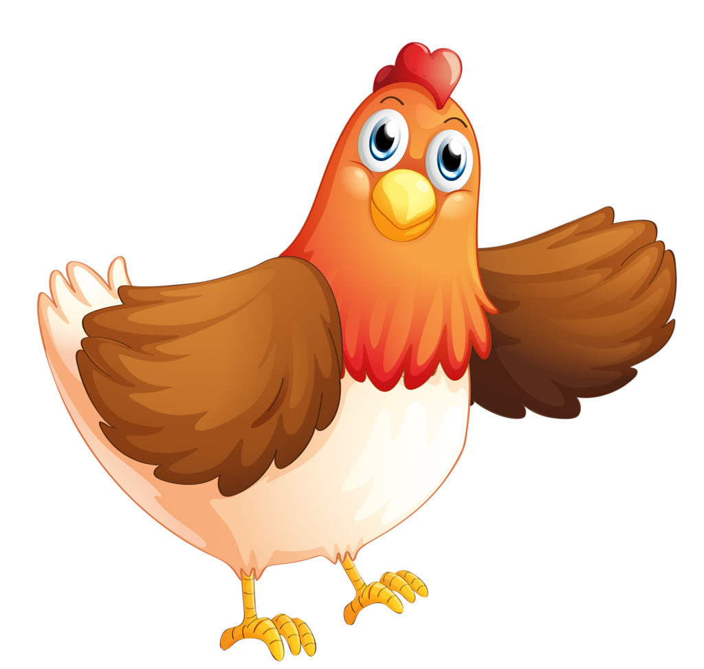 Сказочная курица на белом фоне