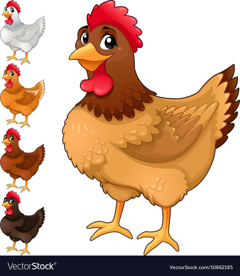 Курочка для детей на прозрачном фоне