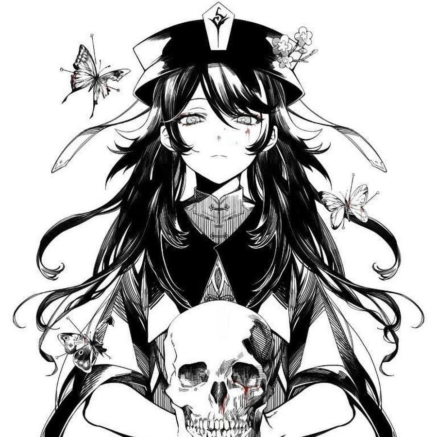 Геншин черно белые арты