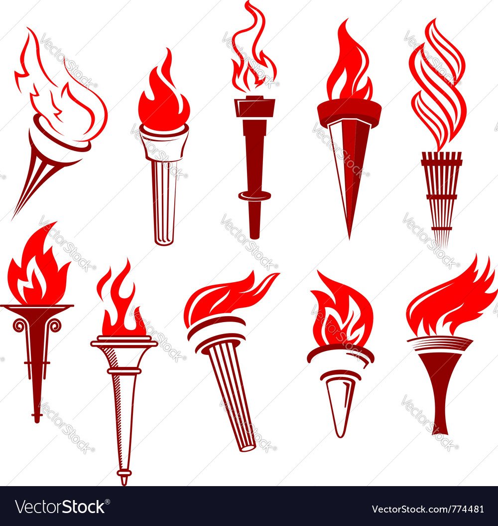 Факел на белом фоне