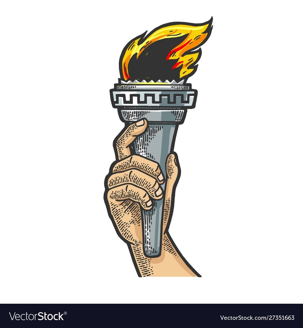 Рука с факелом рисунок