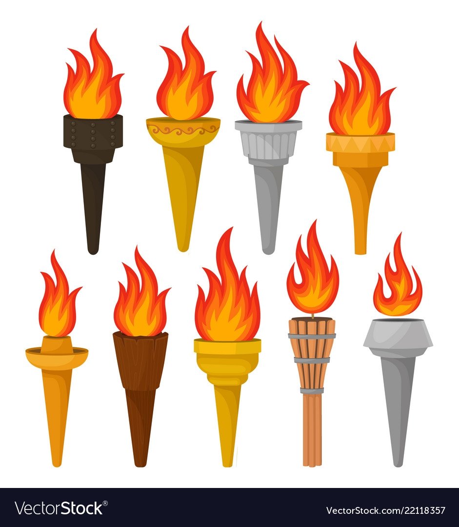 Огонь факел вектор