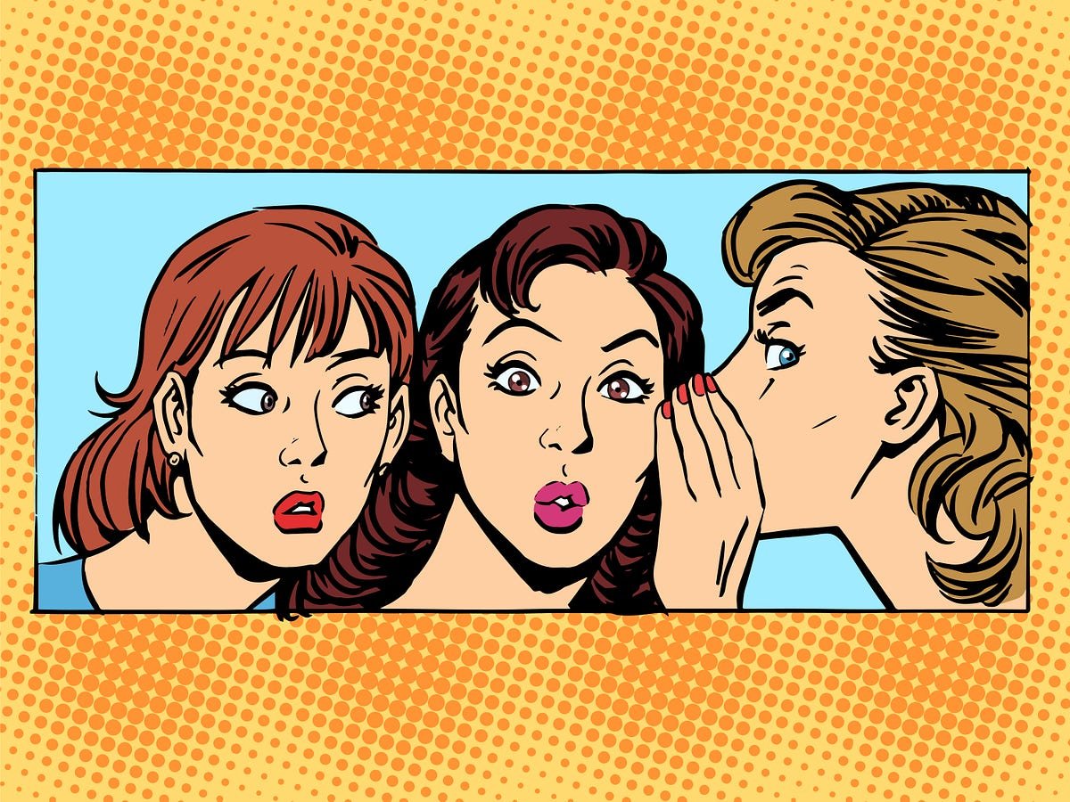 Рисованные девушки шепчутся