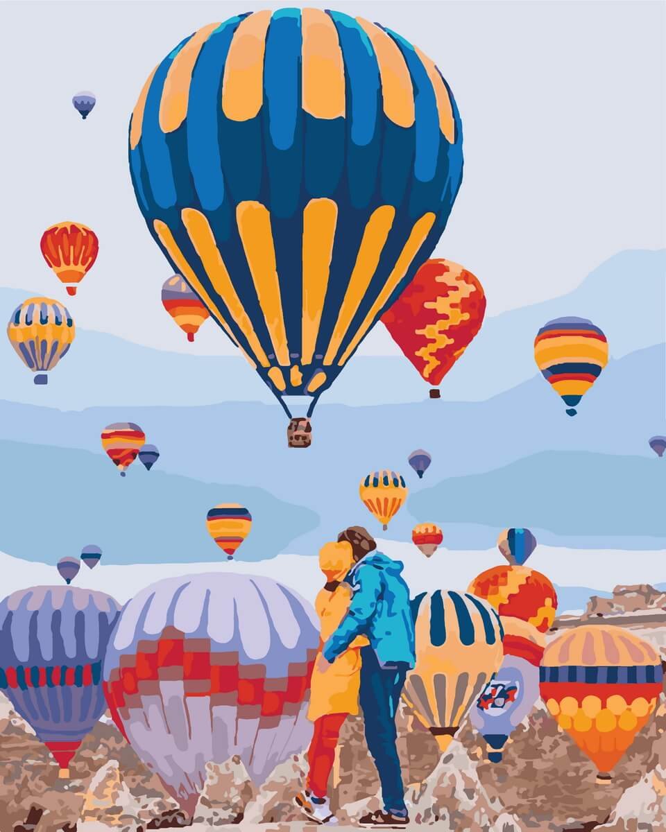 Воздушный шар с корзиной