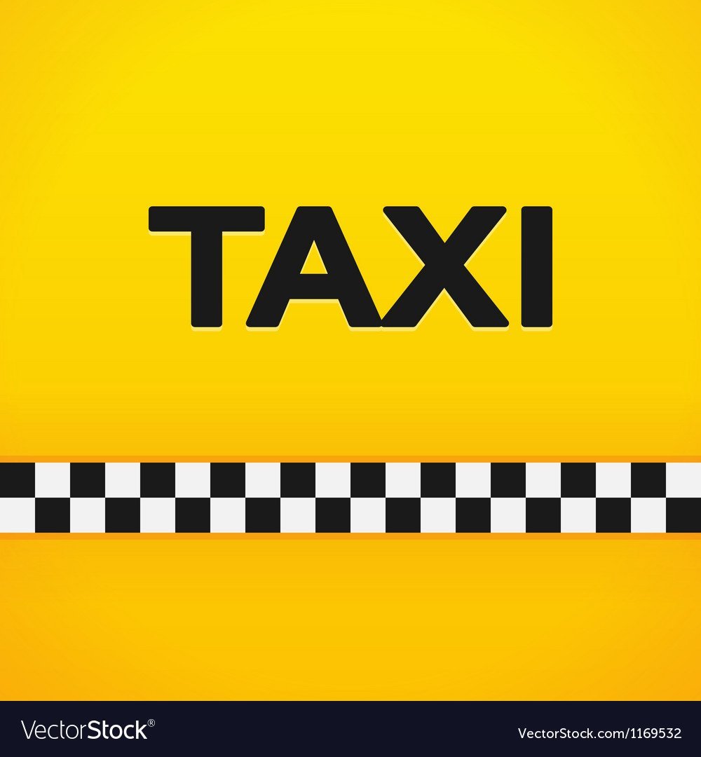 Шашечки такси на желтом фоне