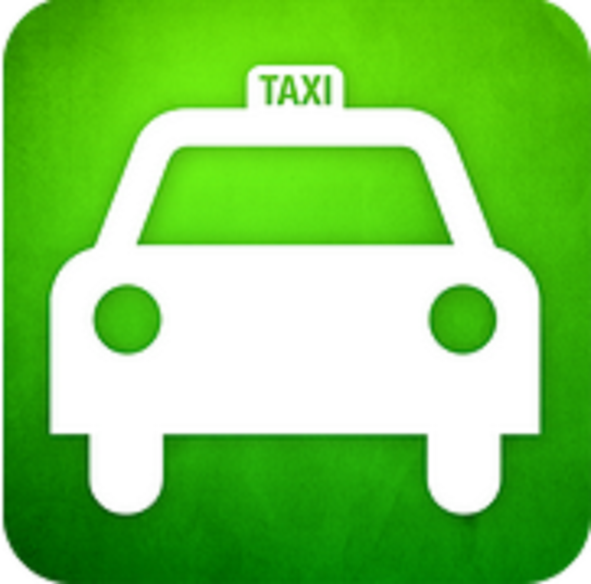 Такси с зеленым логотипом