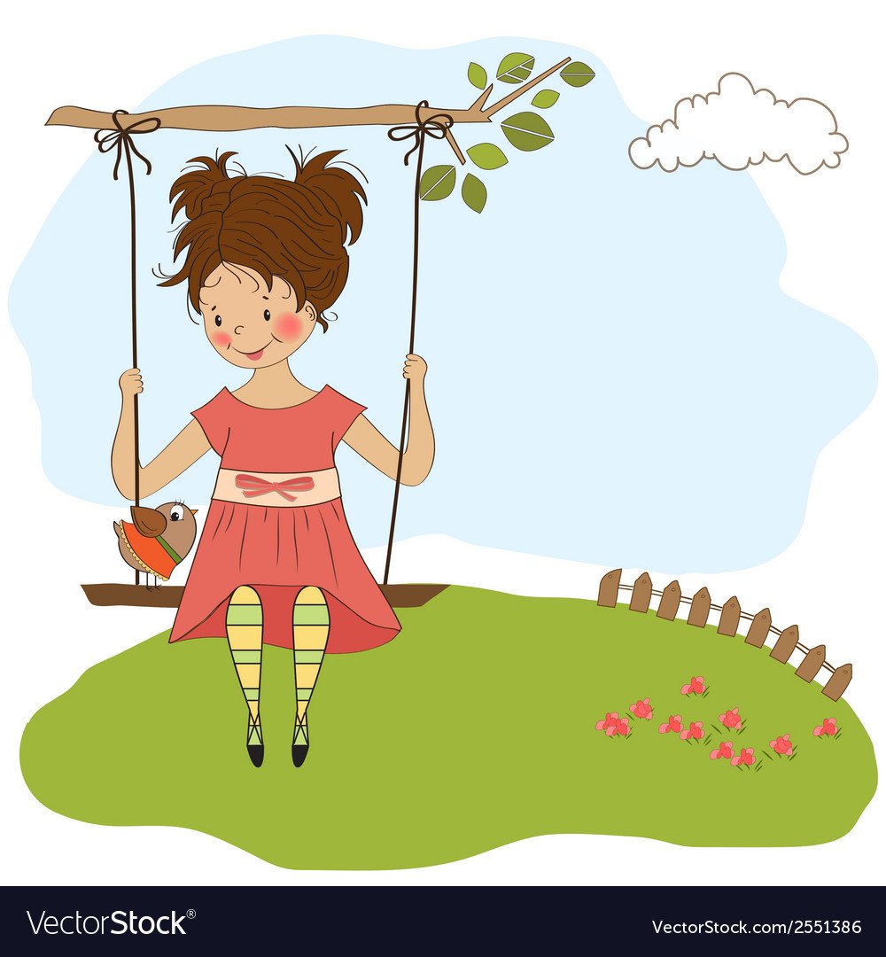 Девушка на качелях