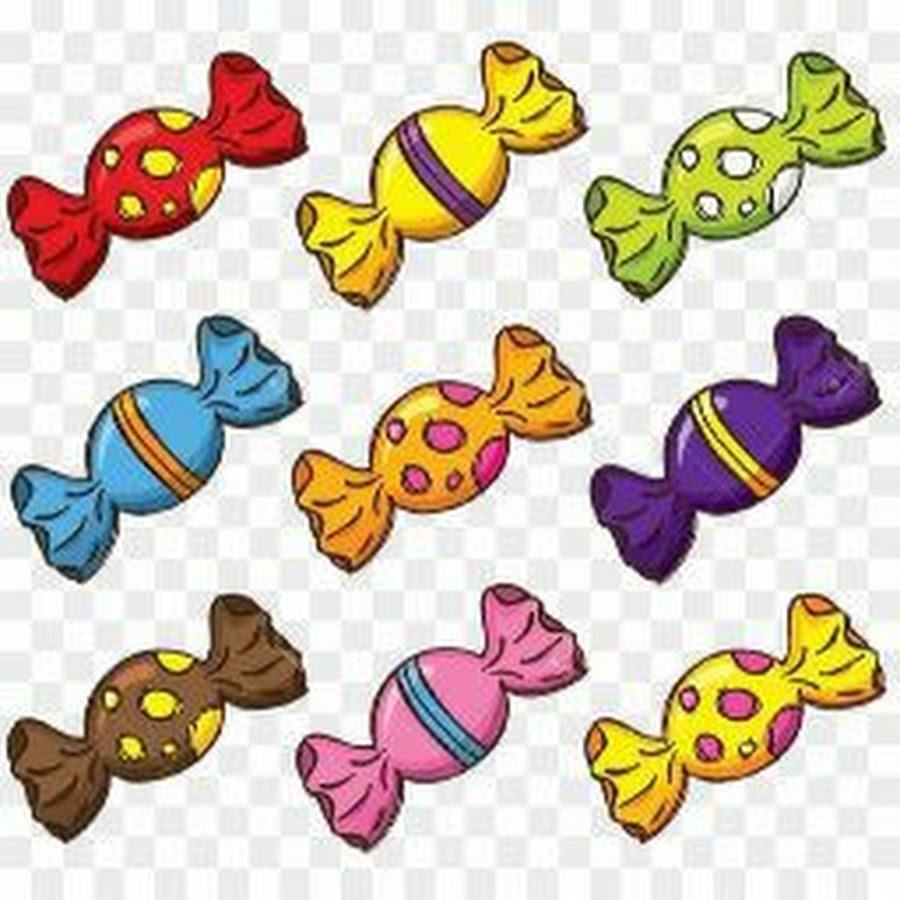 Конфеты для вырезания цветные