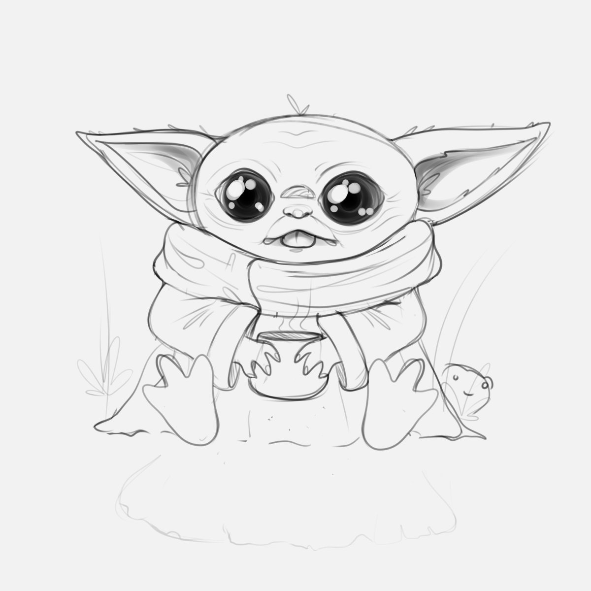 Рисунки для срисовки мопсики