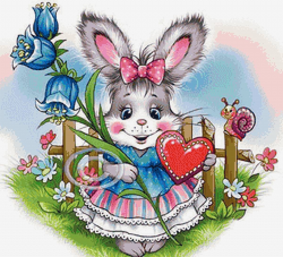 Зайчик с цветочком