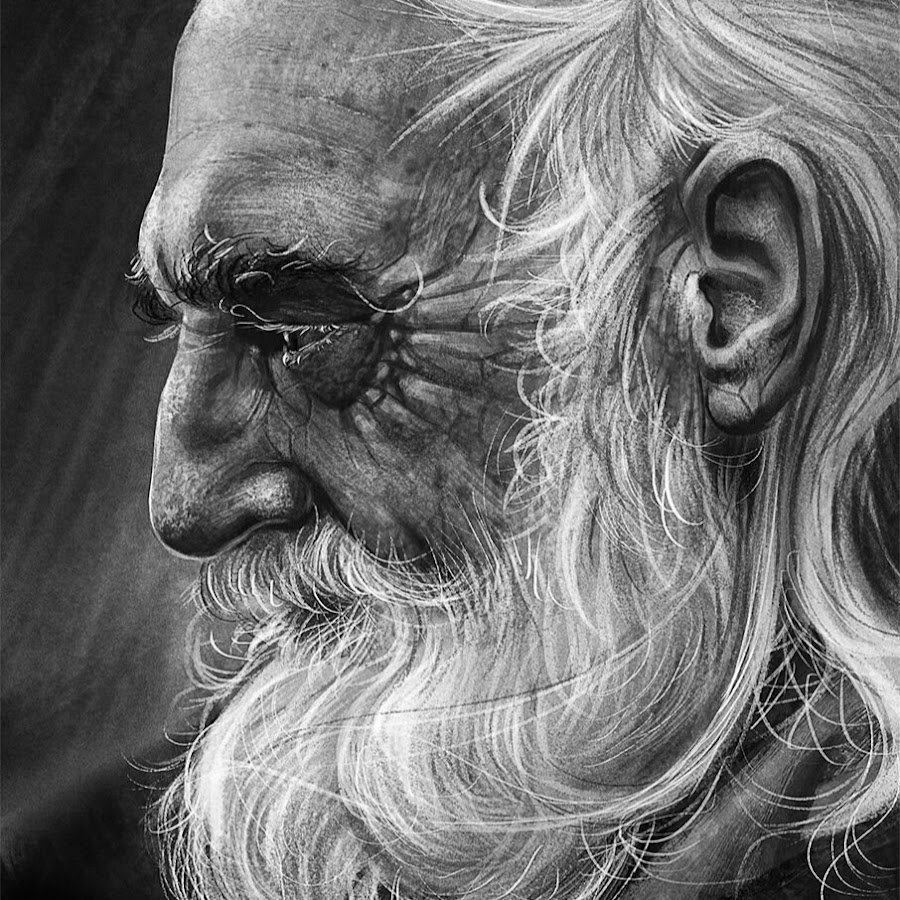 Старик рисунок