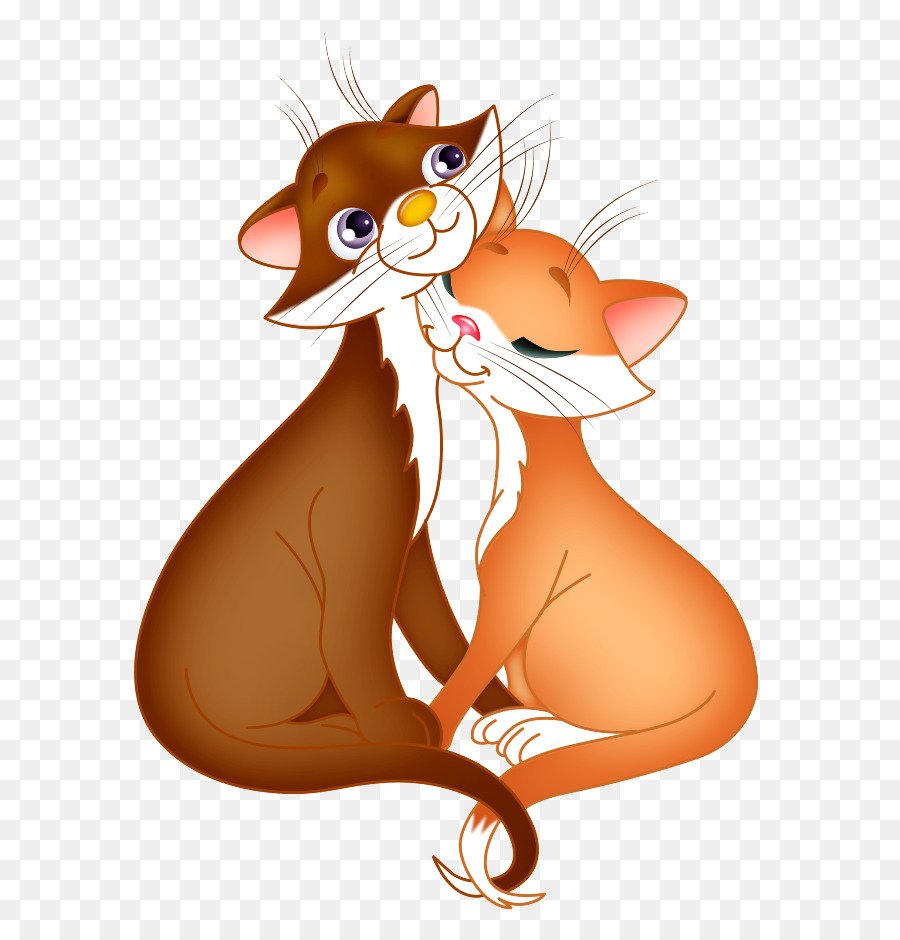 Котики обнимаются мультяшные