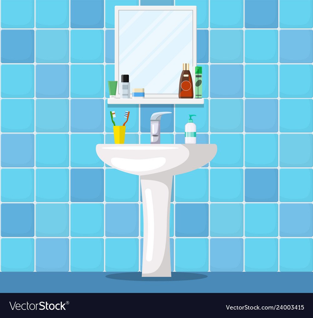 Фон умывальника ванной комнаты