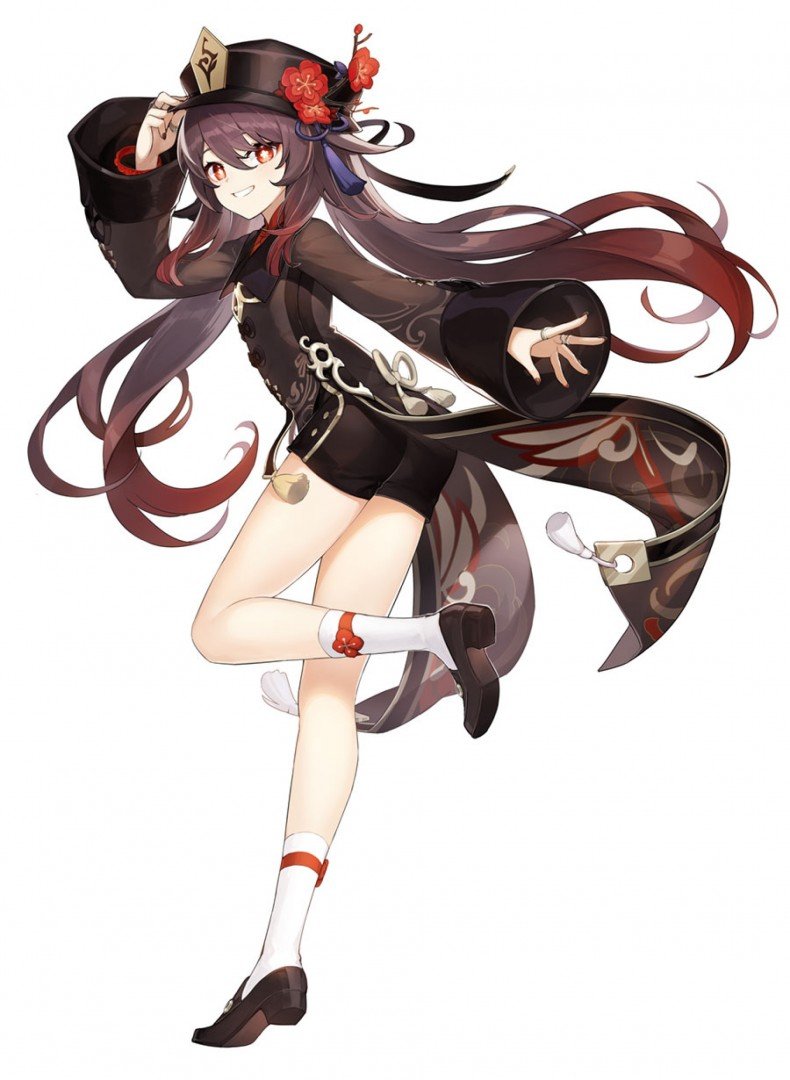 Ху Тао Геншин Импакт арт в полный рост