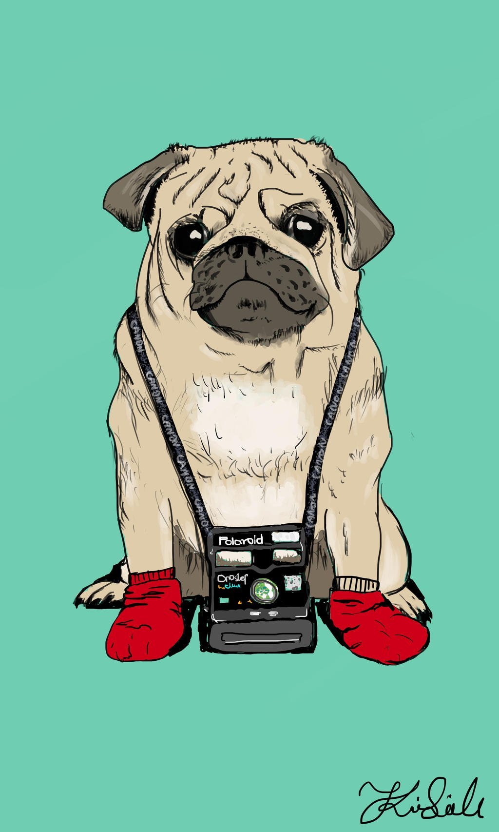 Мопс арт милый