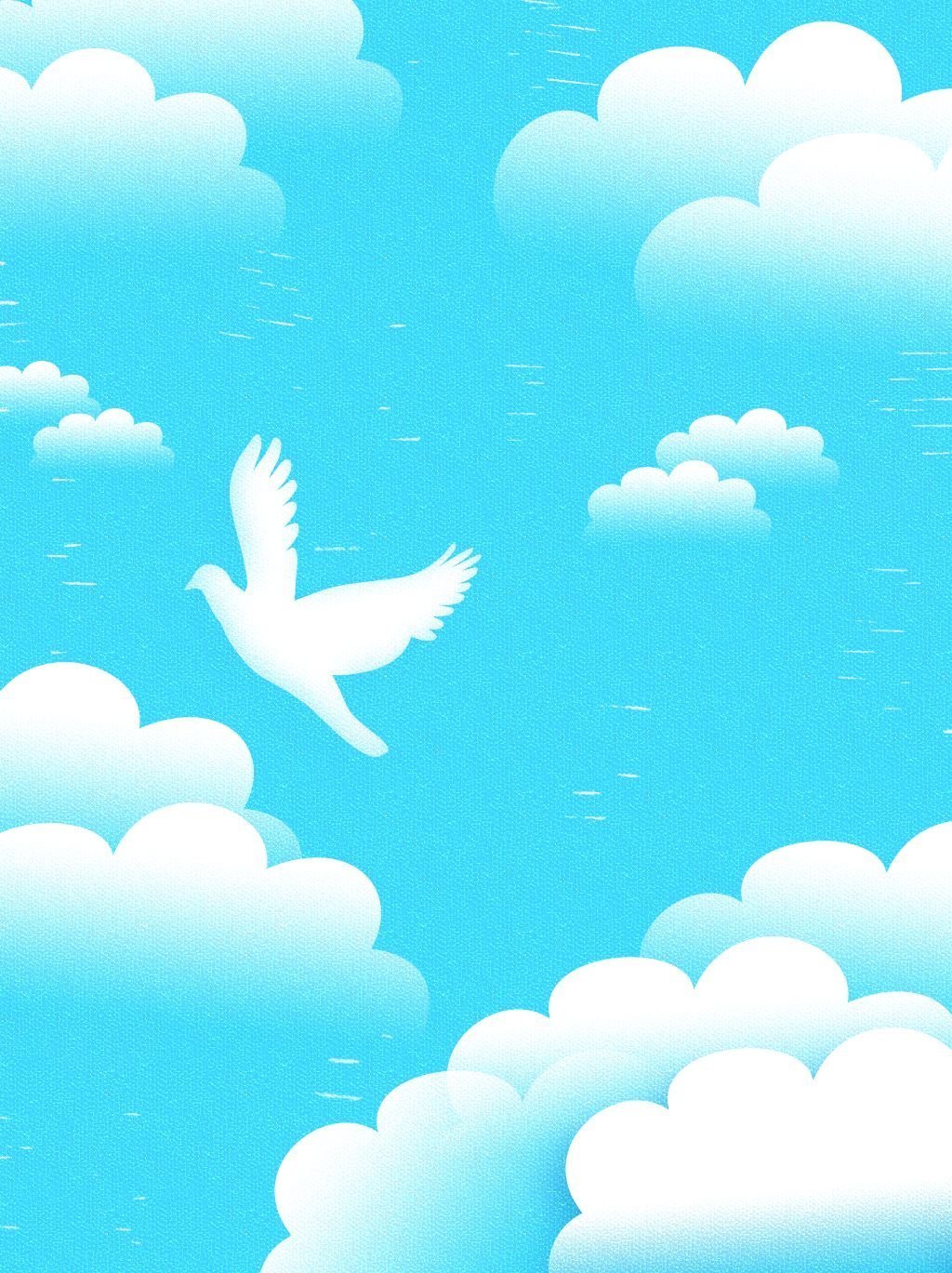 Голубое небо с голубями