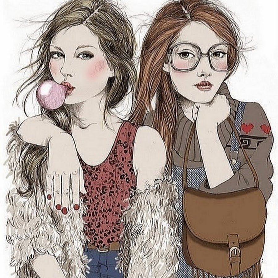 Картинки для срисовки лучшие подруги