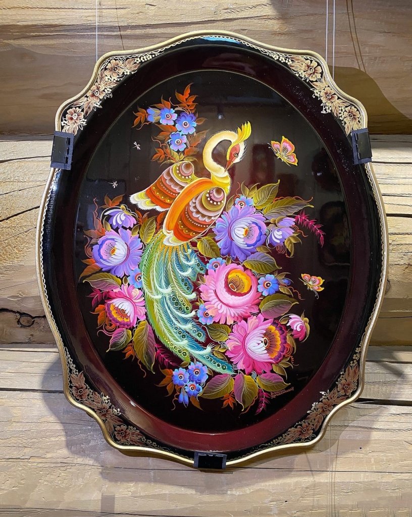 Тагильская роспись птицы