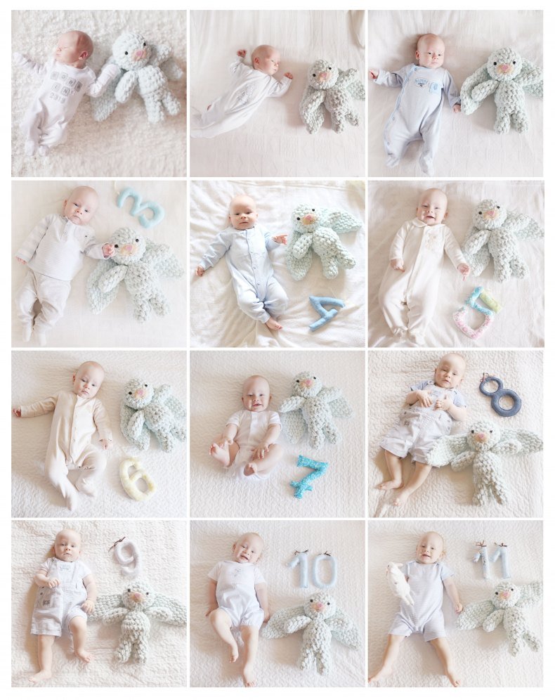 Фотосессия новорожденного по месяцам