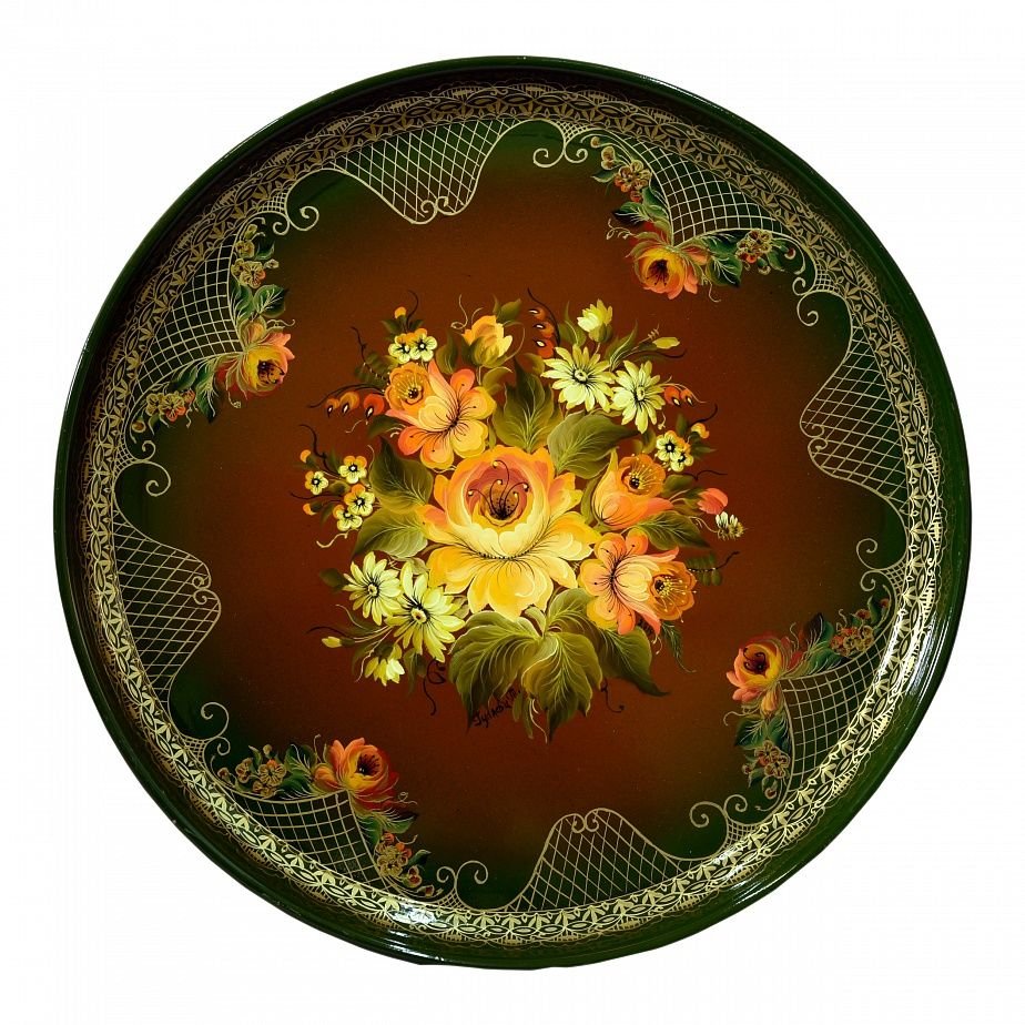 Секторный поднос Тагильская роспись