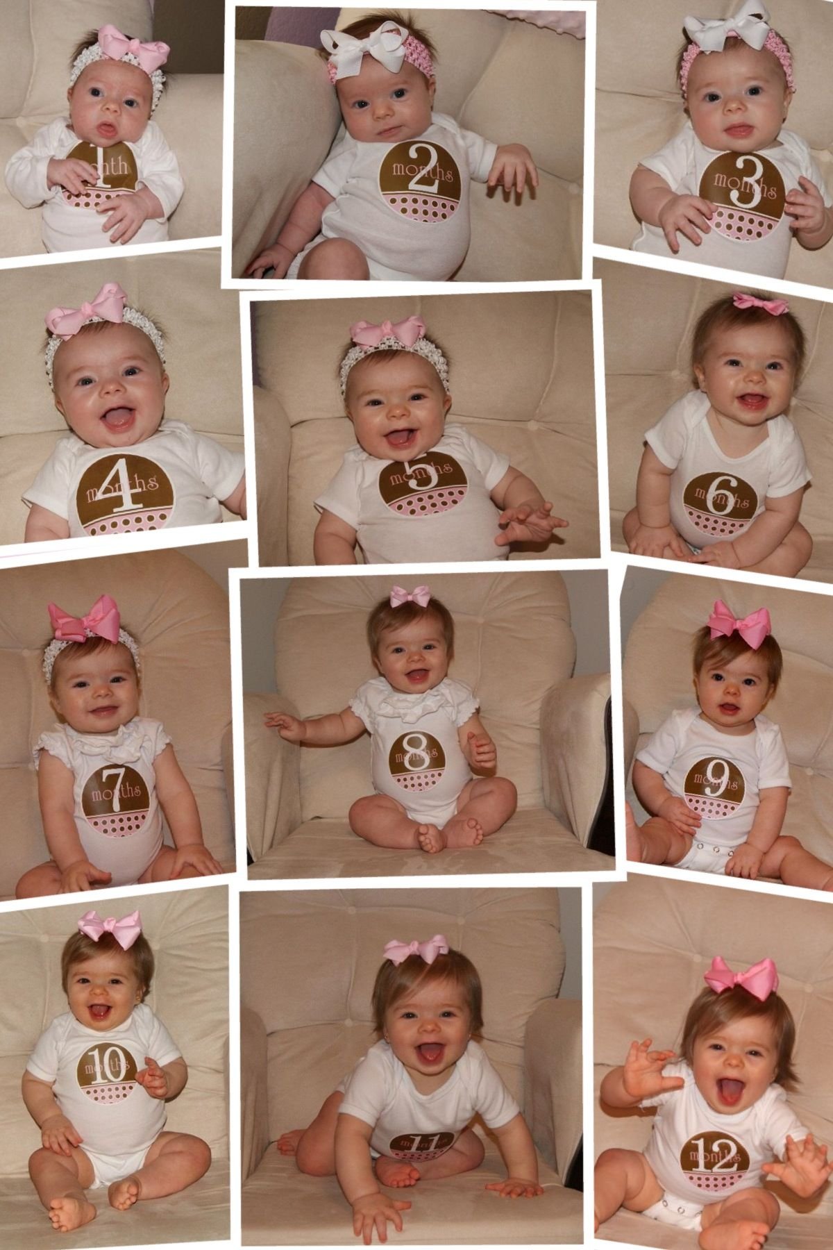 Коллаж новорожденных по месяцам