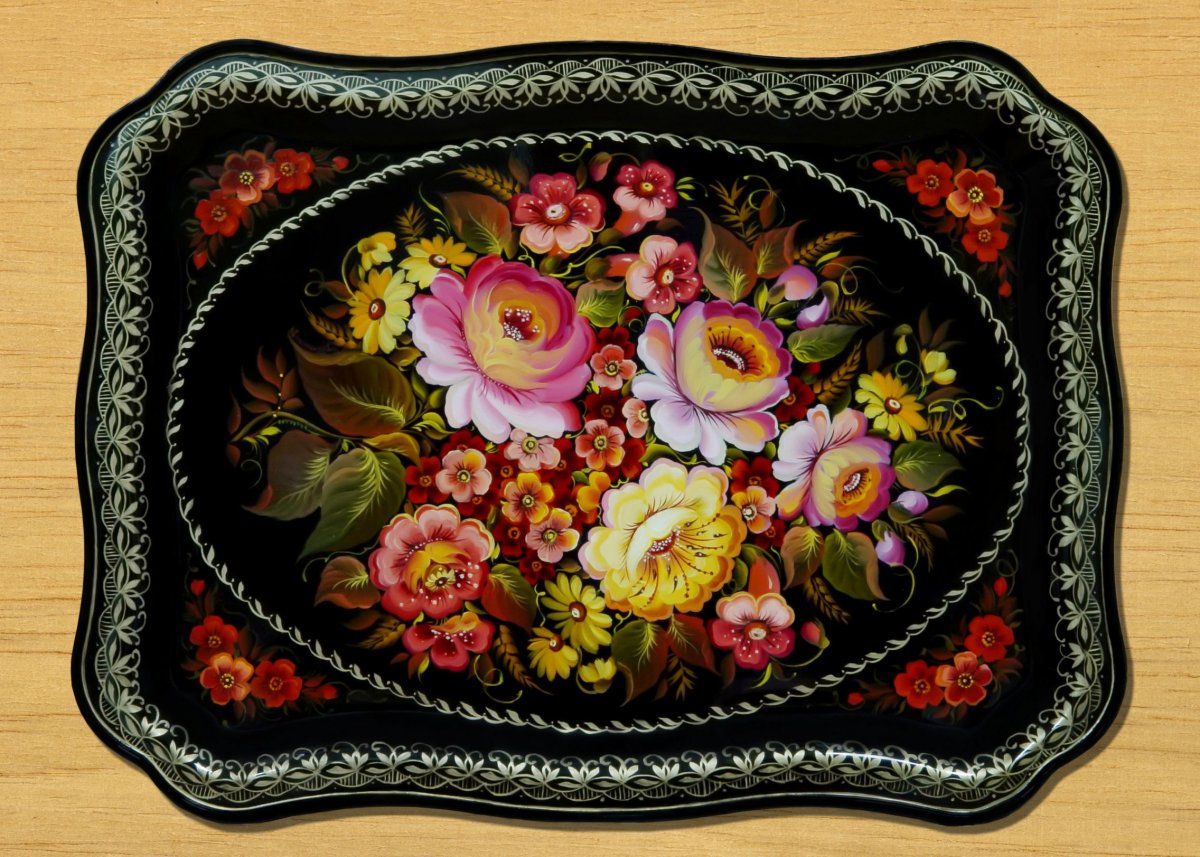 Уральская роспись Нижнетагильский поднос