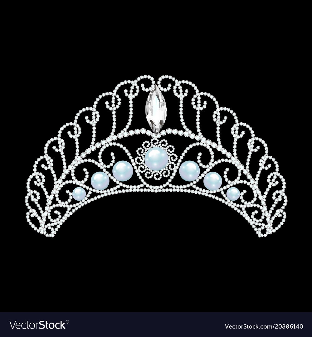Диадема с жемчугом вектор