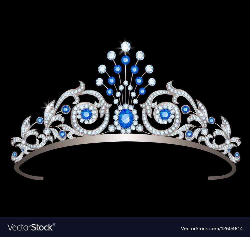 Серебряная тиара с сапфиром
