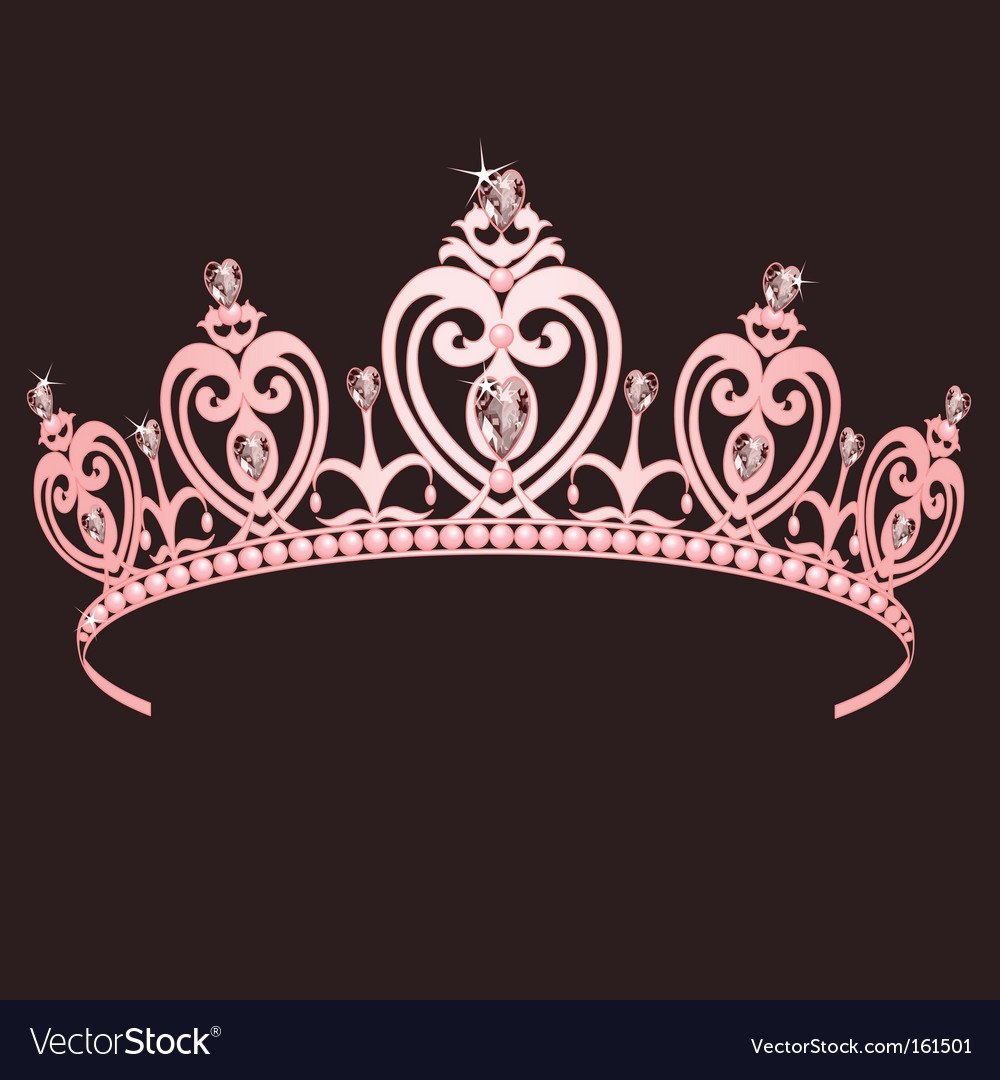 Розовая корона на черном фоне
