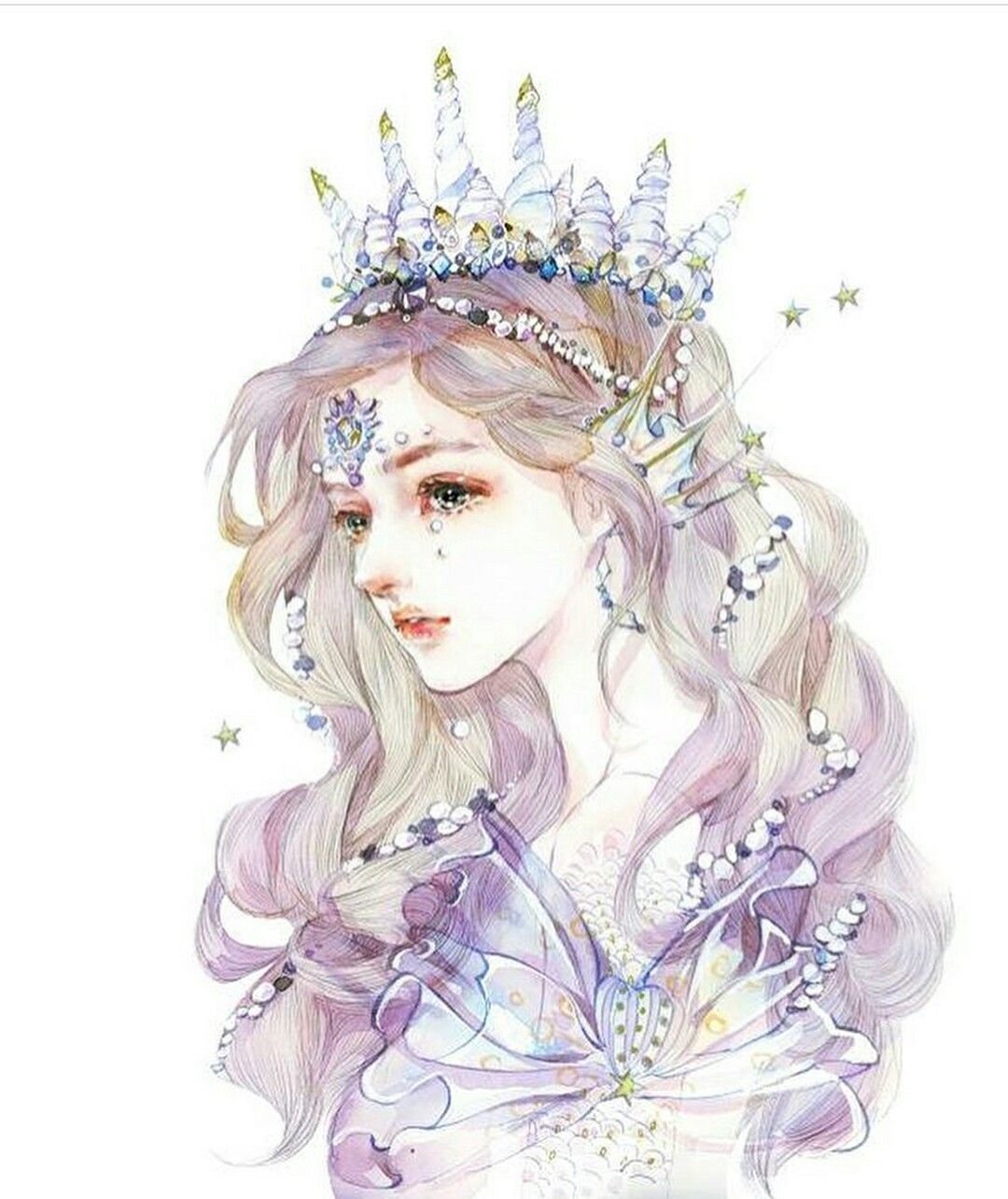 Девушка с диадемой рисунок