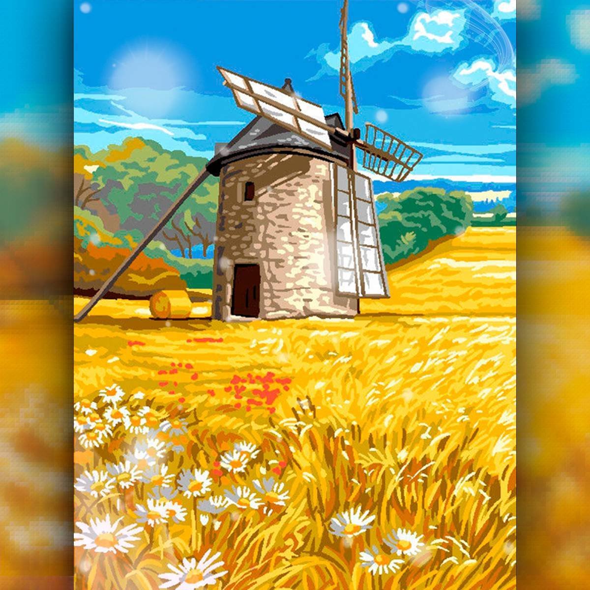 Пейзаж с мельницей