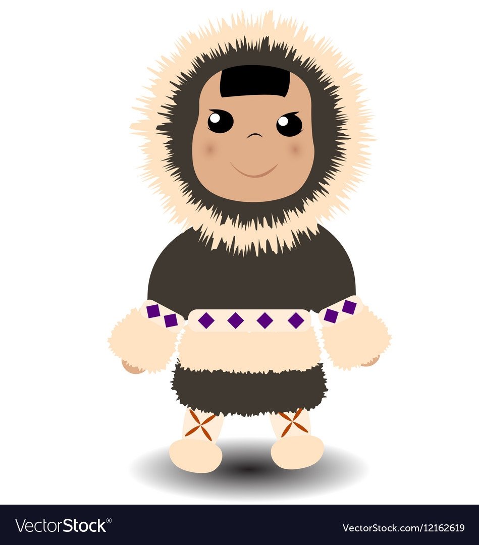 Эскимос на белом фоне