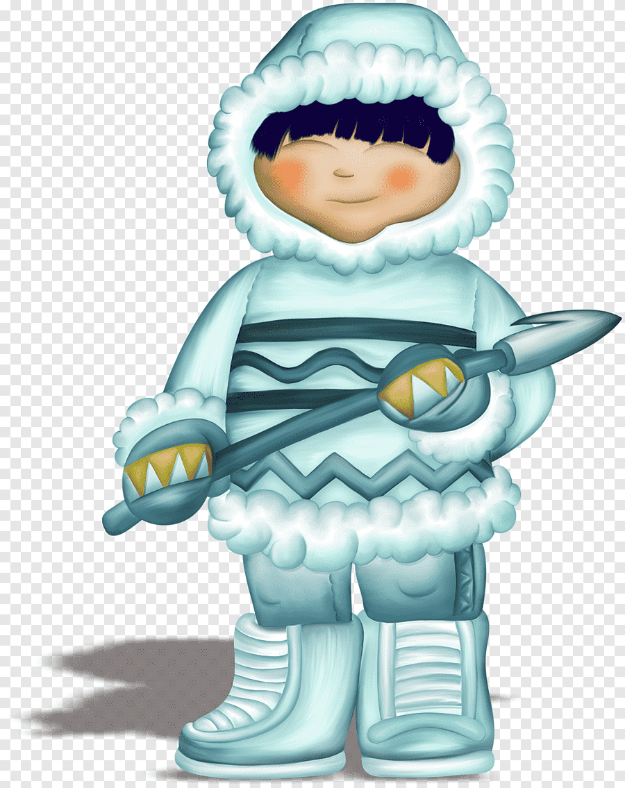 Эскимос на белом фоне