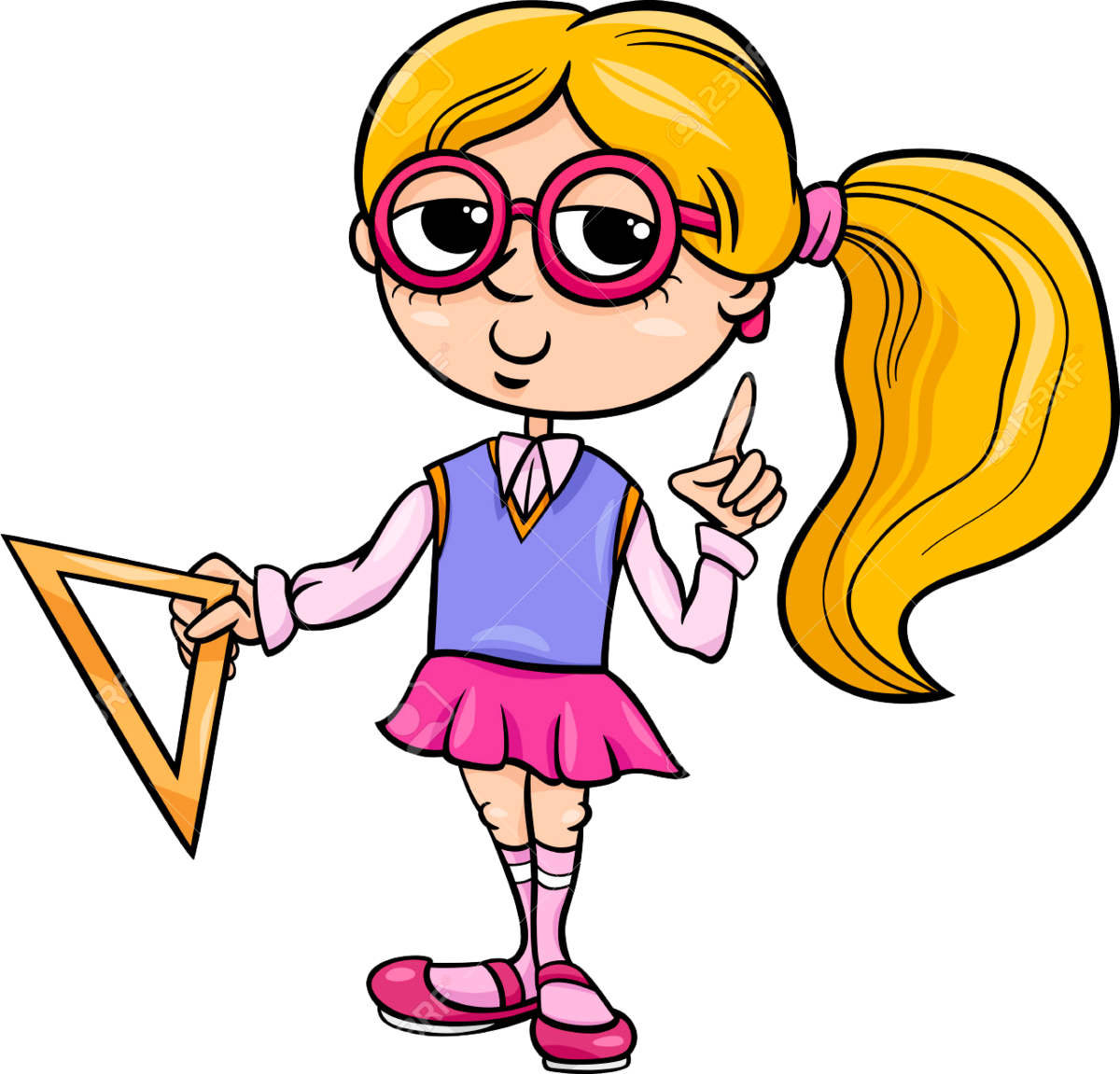 Умная мультяшная девушка