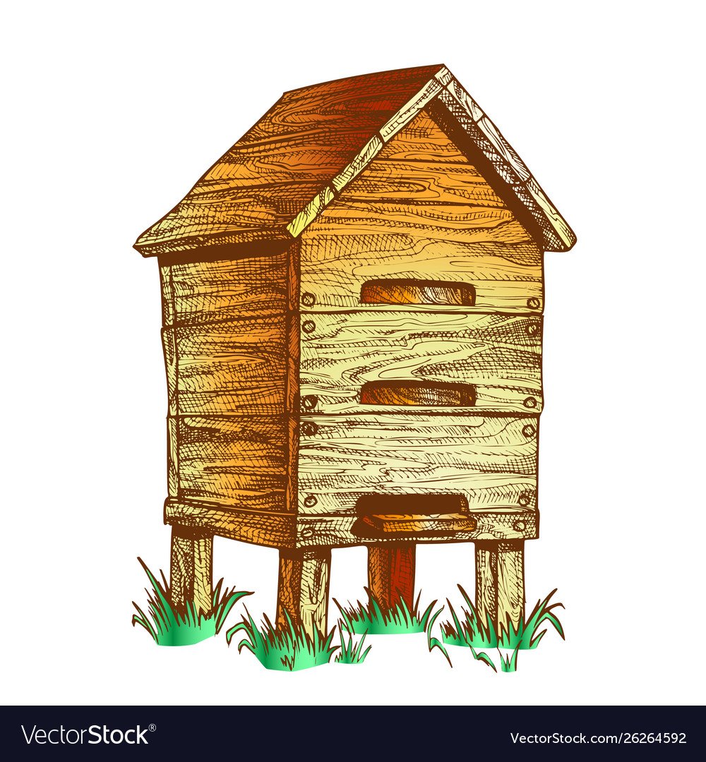 Деревянный улей мультяшный