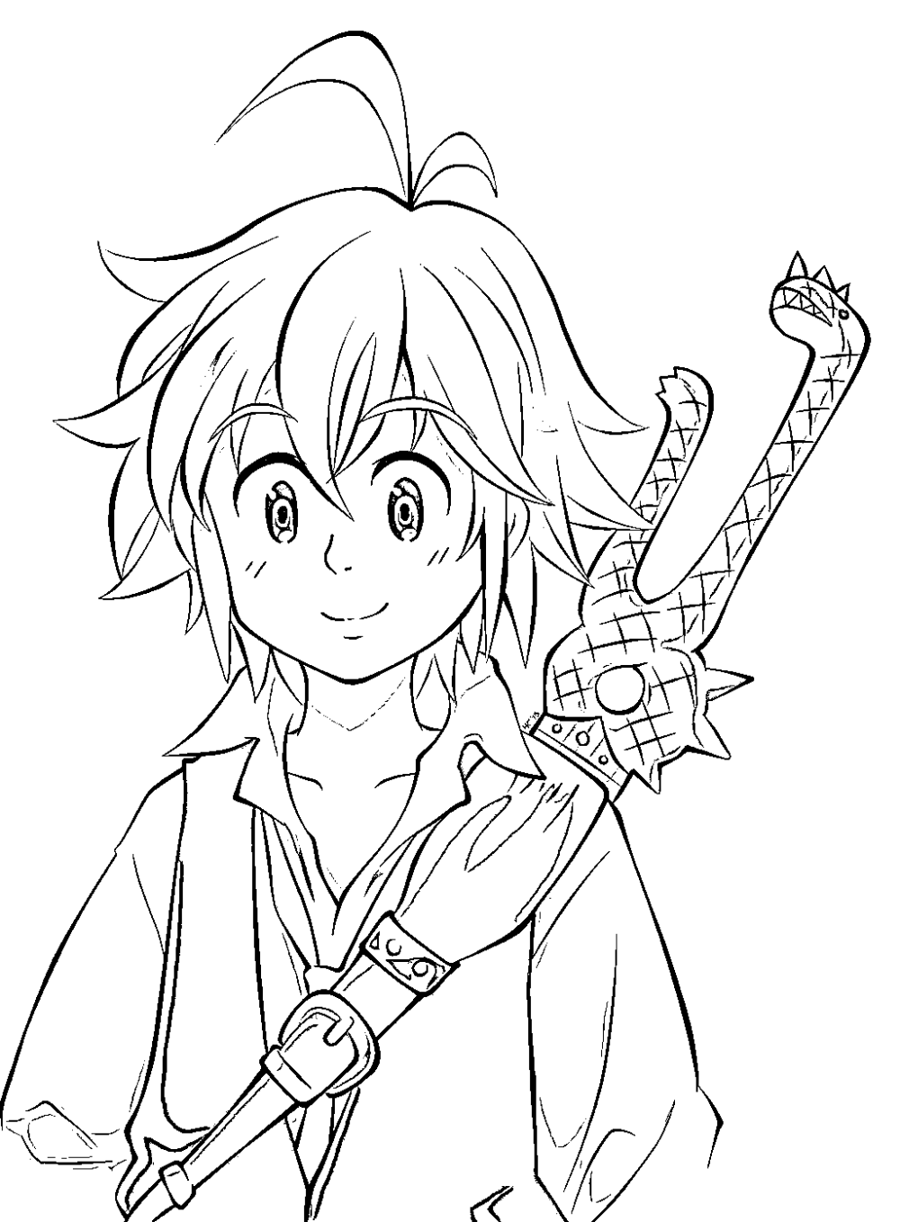 Контур аниме персонажа