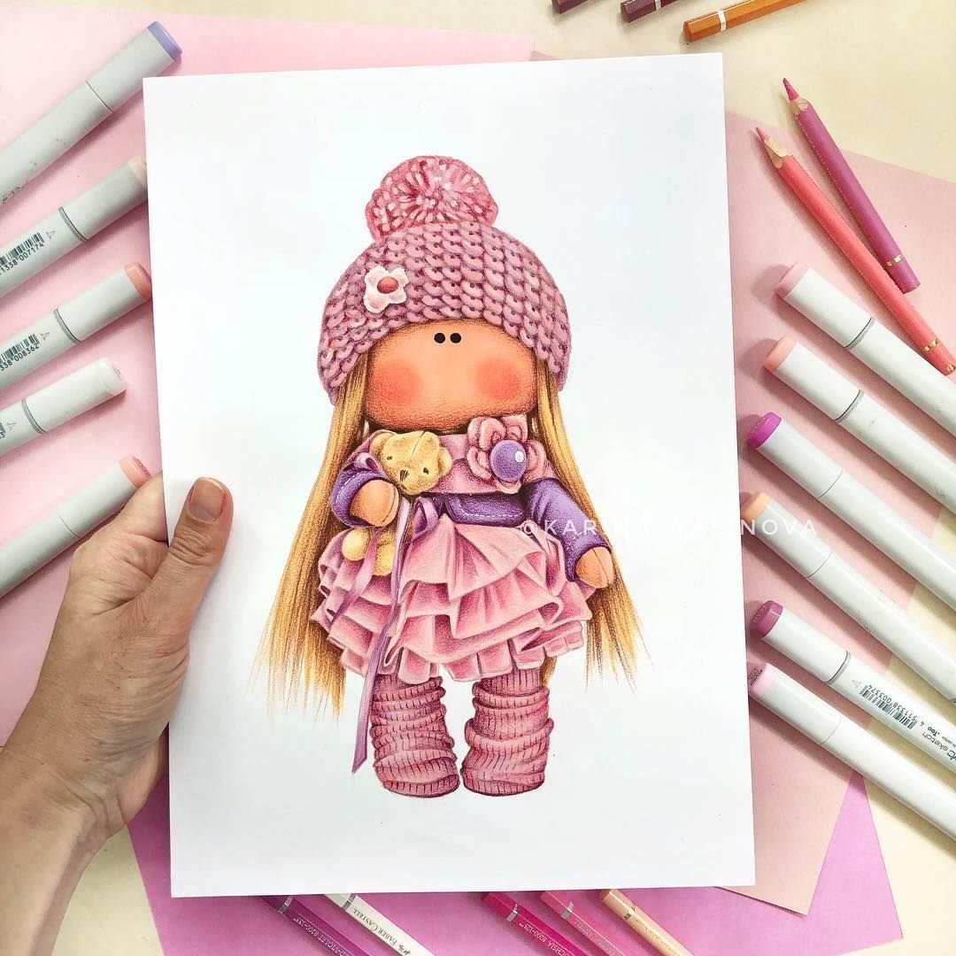 Рисование интерьерные куколки