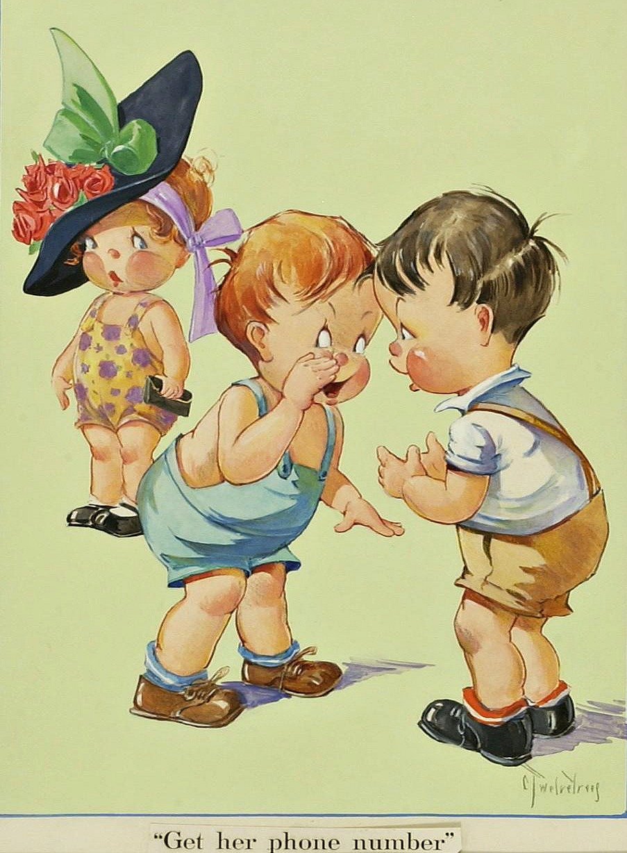 Веселые мальчик и девочка