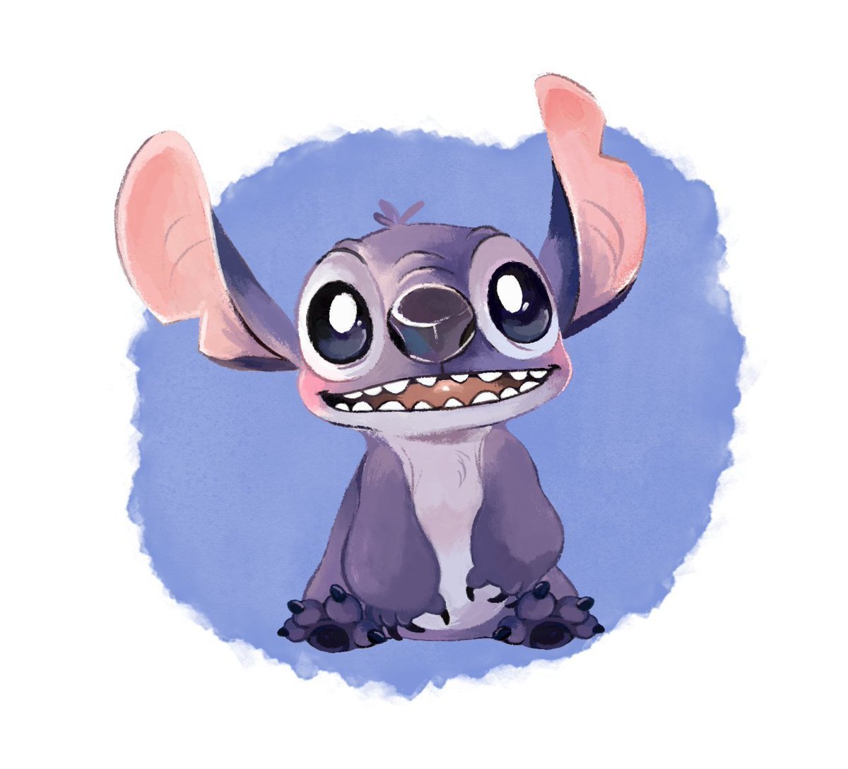 Стич с сердечками над головой