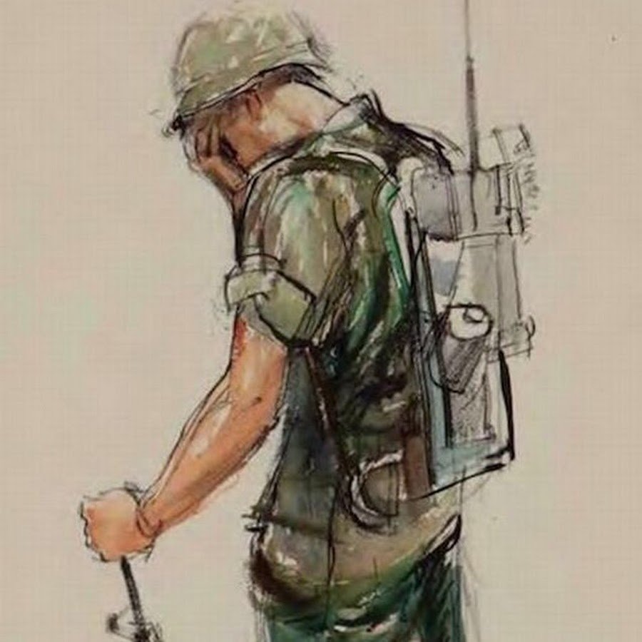 Солдат и девушка рисунок