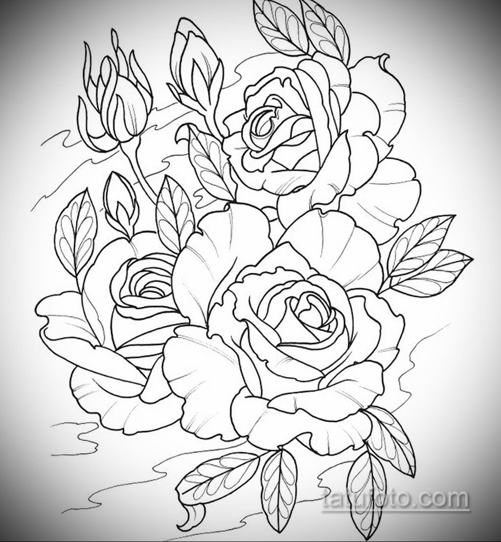 Роза раскраска