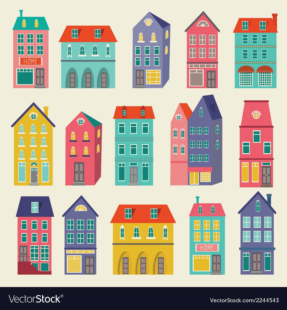 Силуэты домов для детей